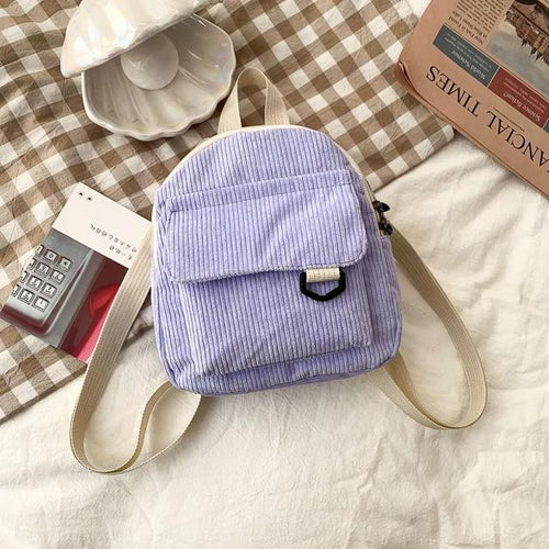 Chic Corduroy Mini Backpack