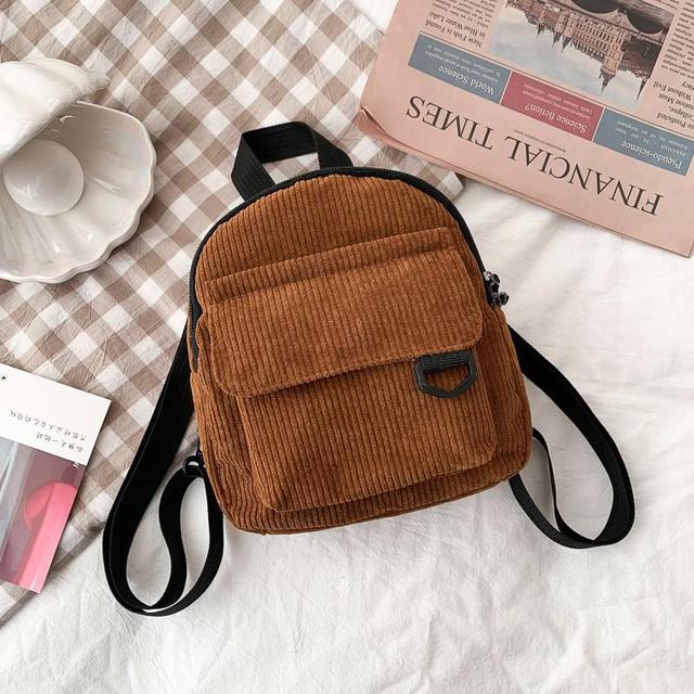Chic Corduroy Mini Backpack
