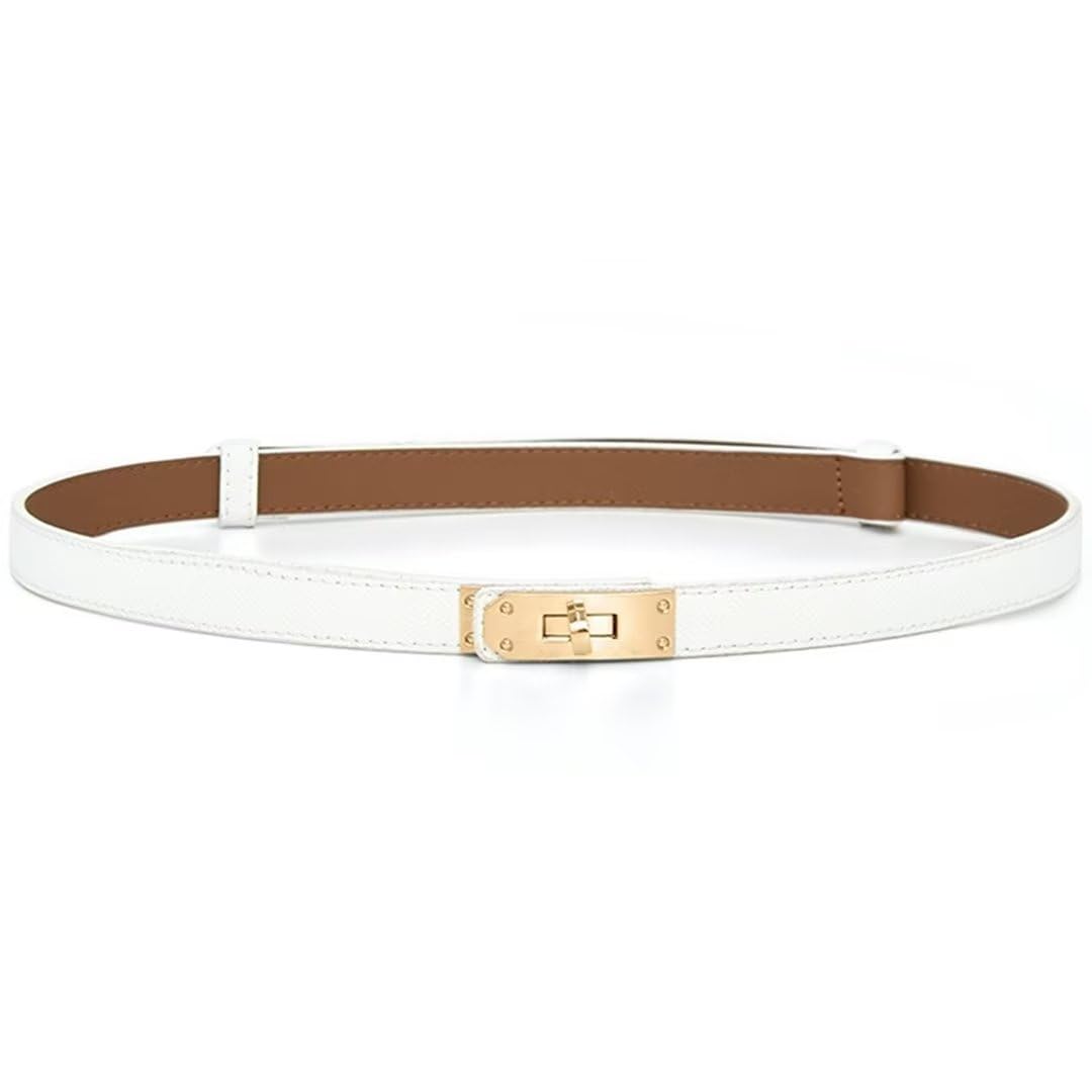Eleganza Skinny Leather Belt with Turn Lock
