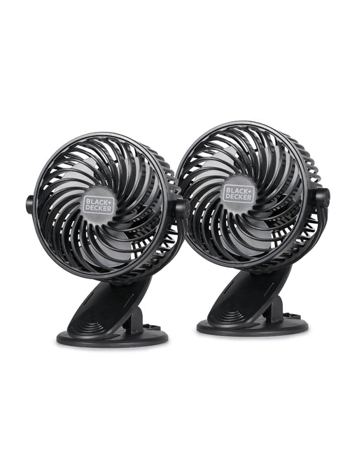 BLACK+DECKER Dual 4" Clip & Stand Mini Fans - Twin Pack